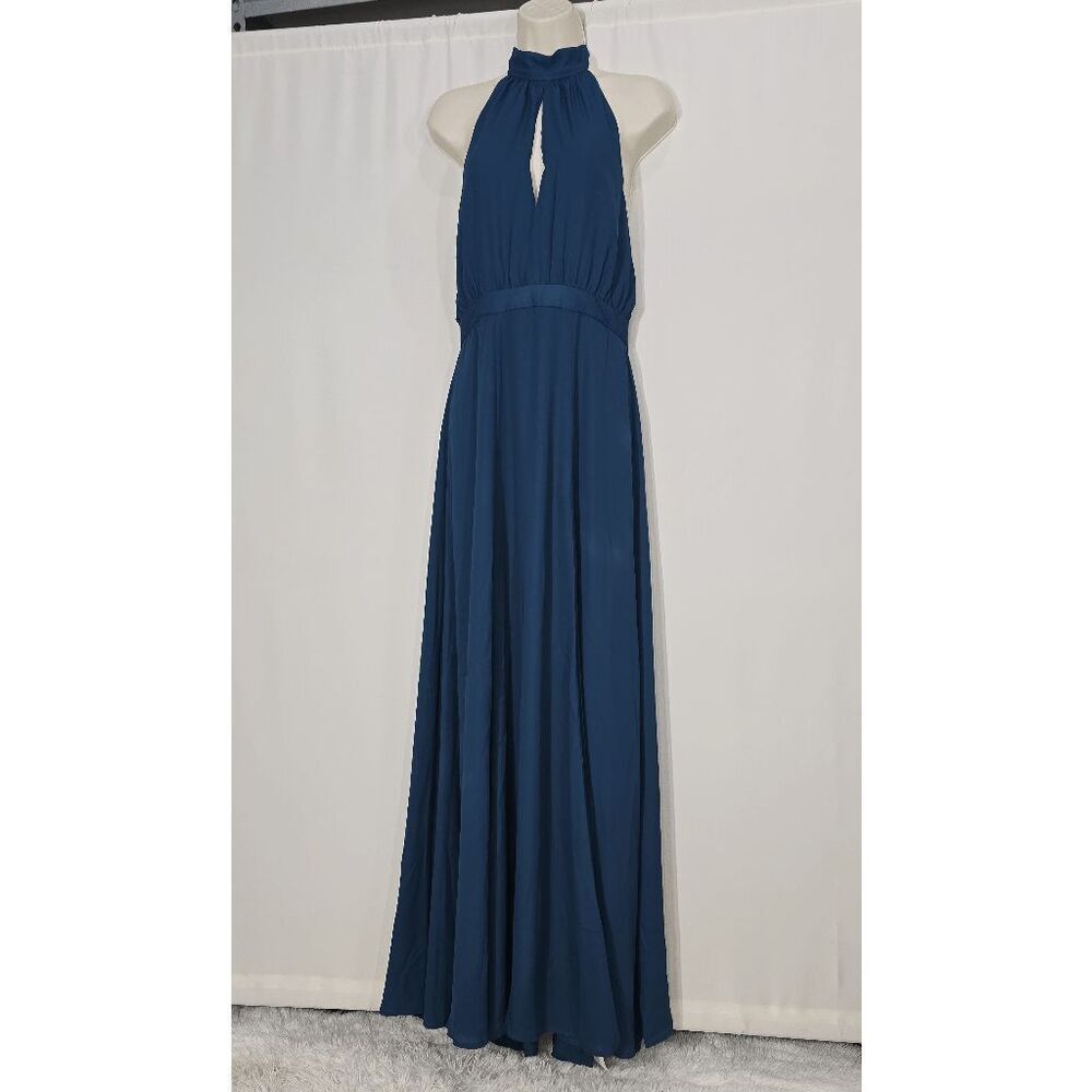 Yumi Kim Ink Blue High Demand Halter Neck Maxi Dress Medium